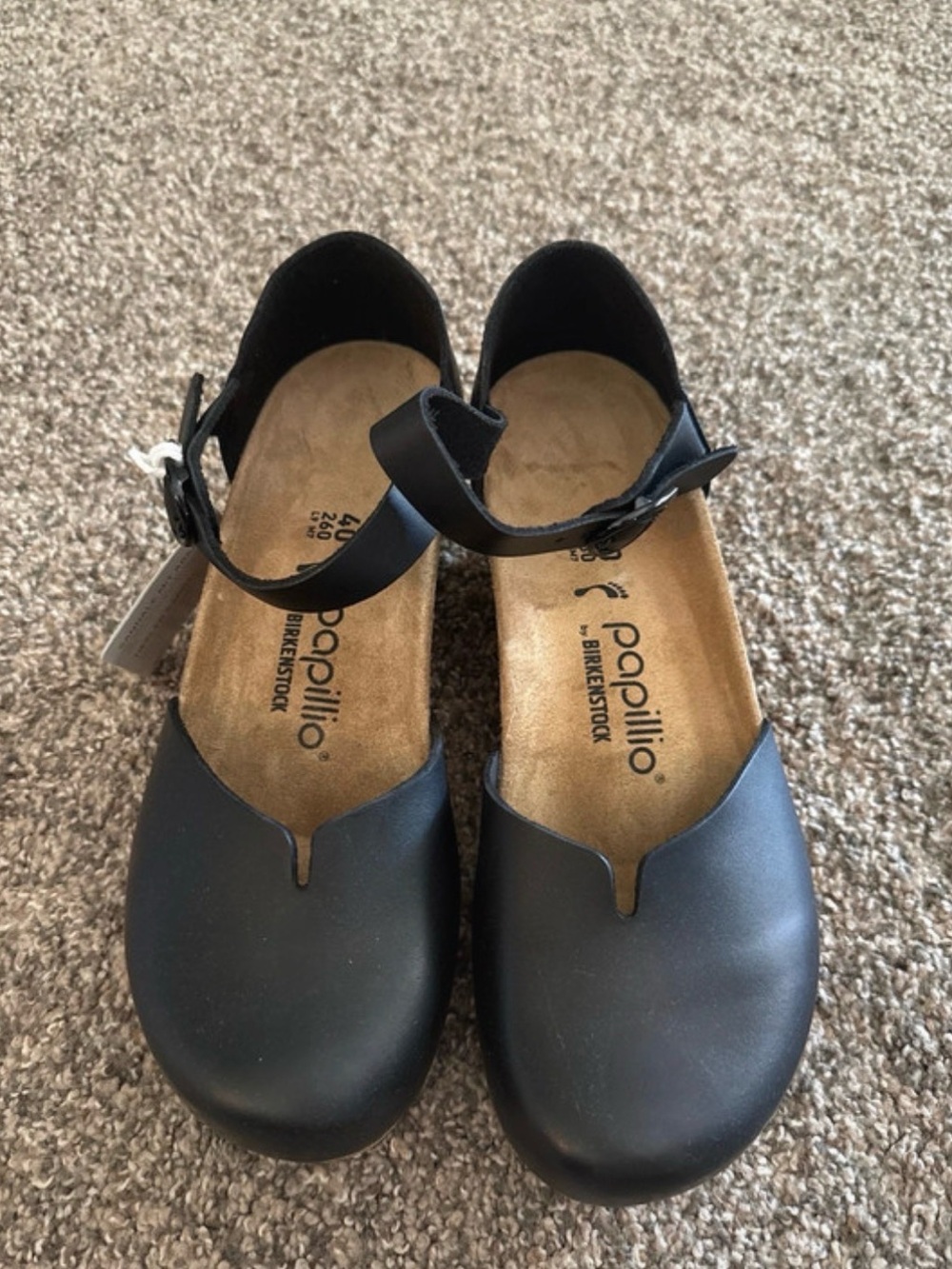 Birkenstock Black Leather Wedge Ankle-Strap Papillio